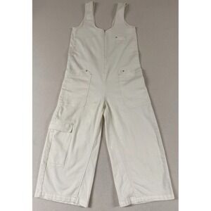 Pilcro Anthropologie Zip Front Wide Leg Jumpsuit Overalls Cropped Culotte XS